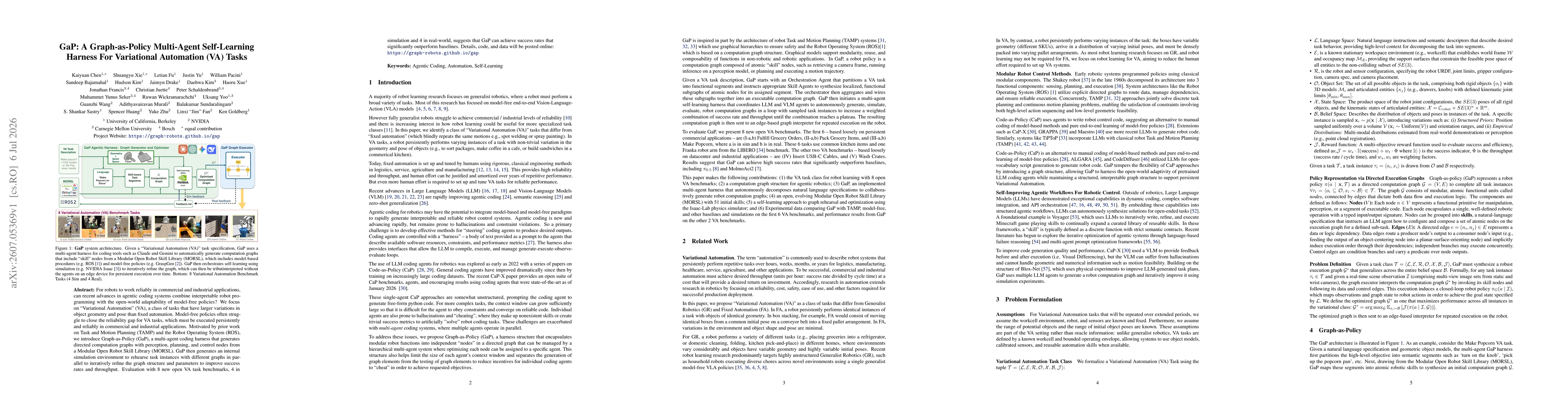 Thumbnail for GaP: A Graph-as-Policy Multi-Agent Self-Learning Harness For Variational Automation Tasks