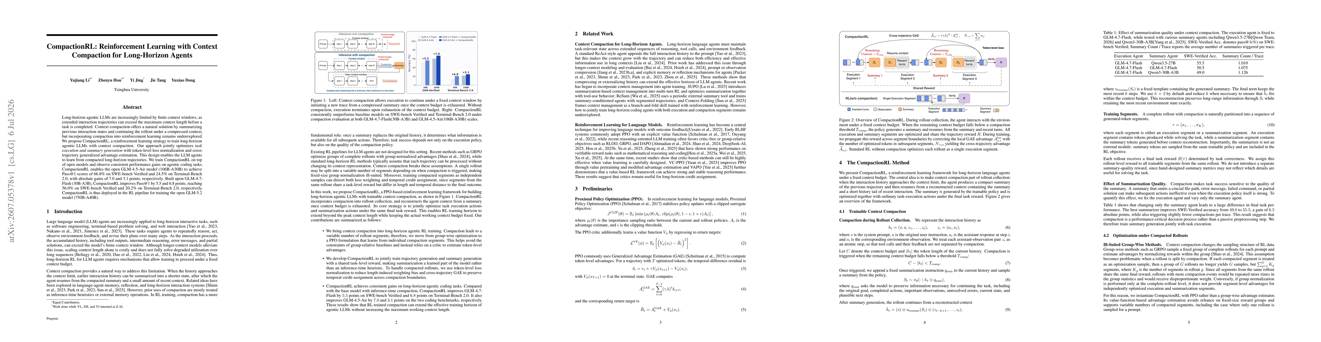 Thumbnail for CompactionRL: Reinforcement Learning with Context Compaction for Long-Horizon Agents