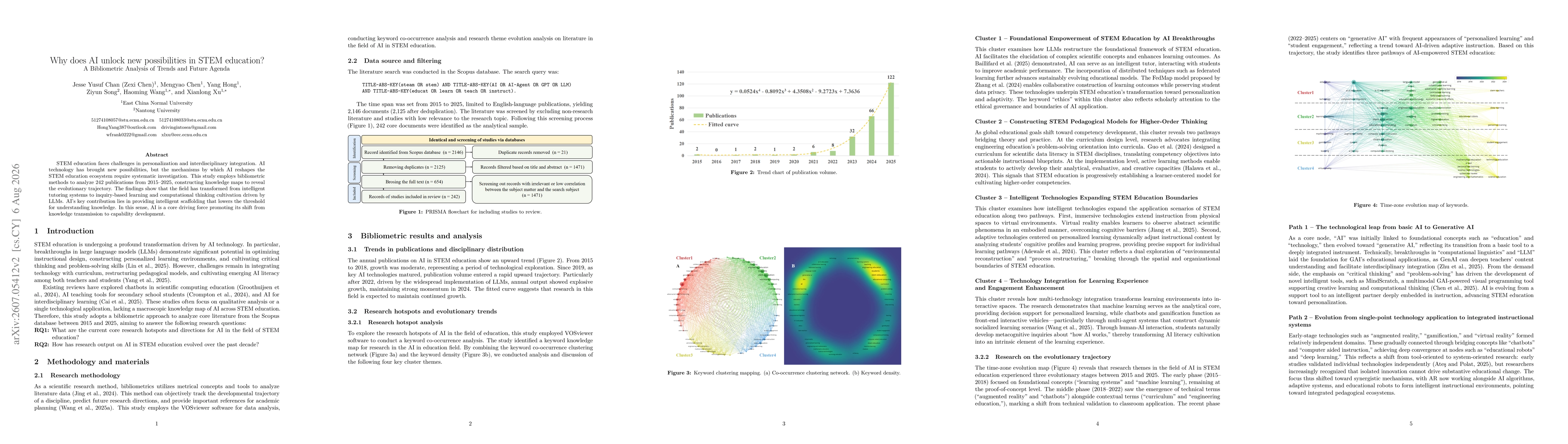 Thumbnail for Why does AI unlock new possibilities in STEM education? A Bibliometric Analysis of Trends and Future Agenda