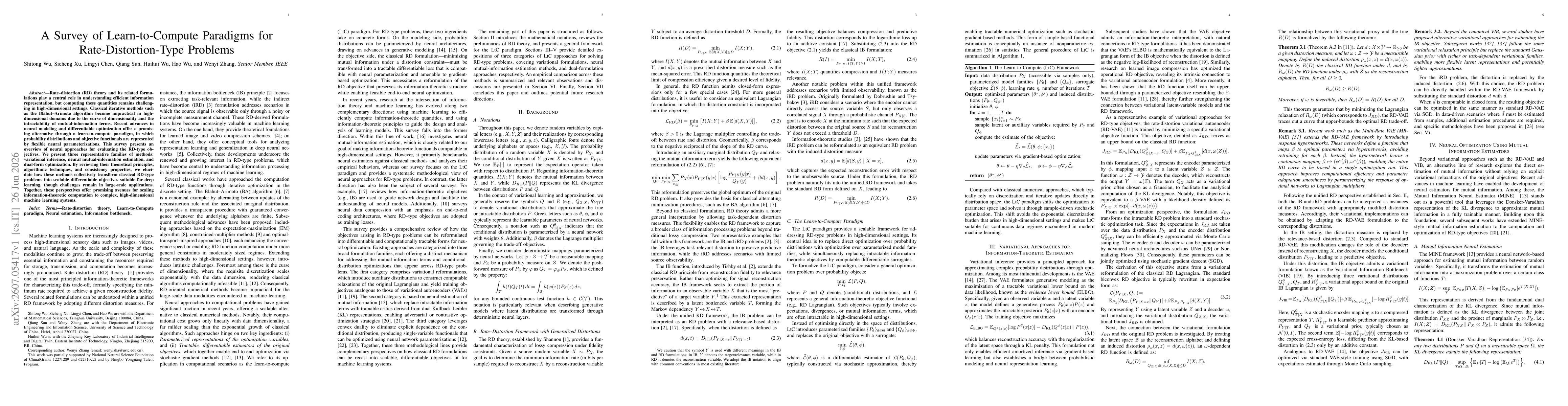 Thumbnail for A Survey of Learn-to-Compute Paradigms for Rate-Distortion-Type Problems
