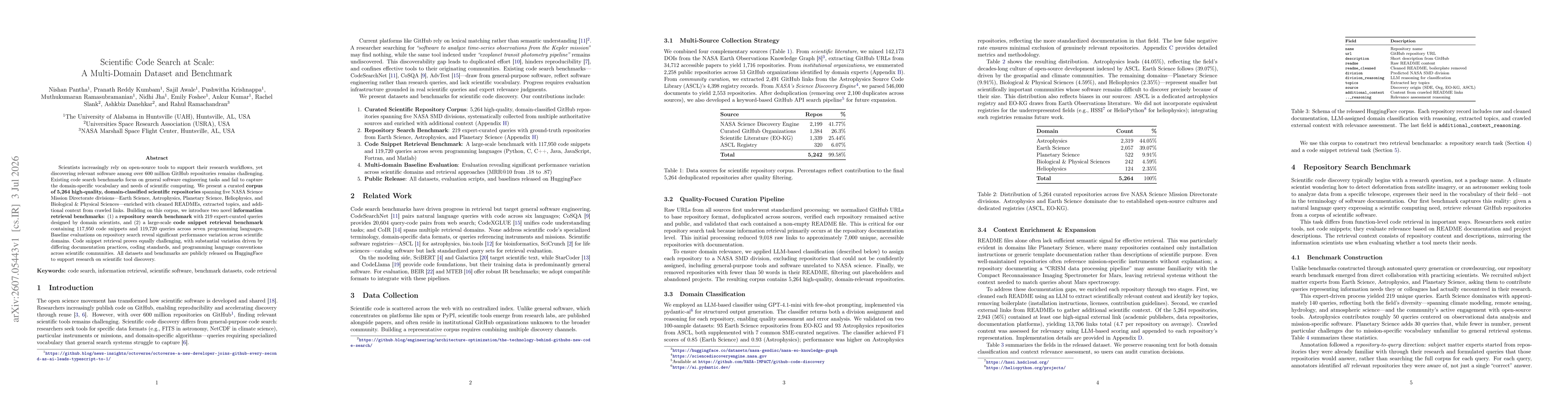 Thumbnail for Scientific Code Search at Scale: A Multi-Domain Dataset and Benchmark