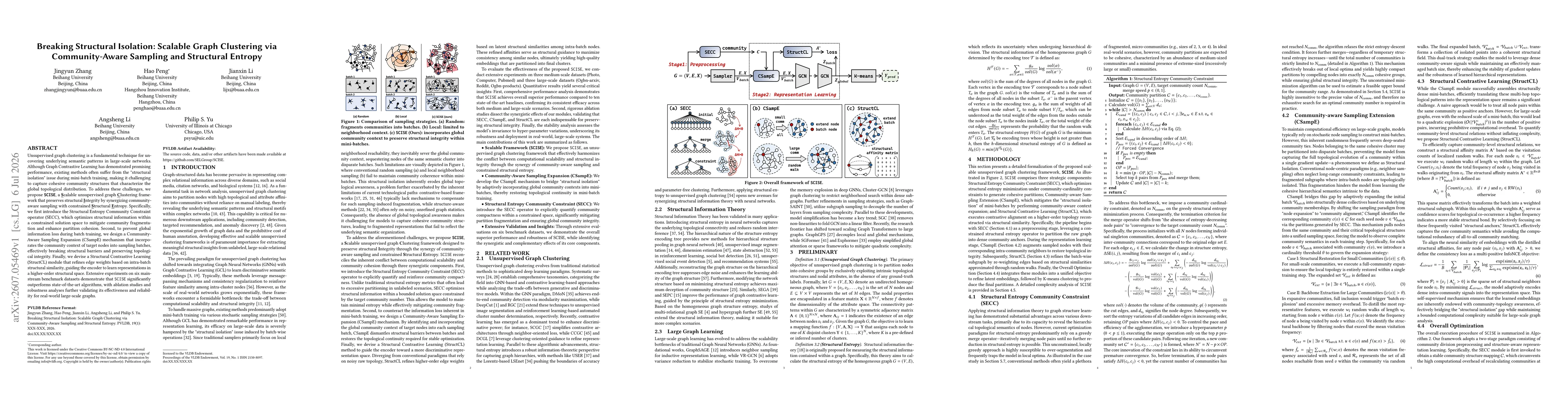 Thumbnail for Breaking Structural Isolation: Scalable Graph Clustering via Community-Aware Sampling and Structural Entropy