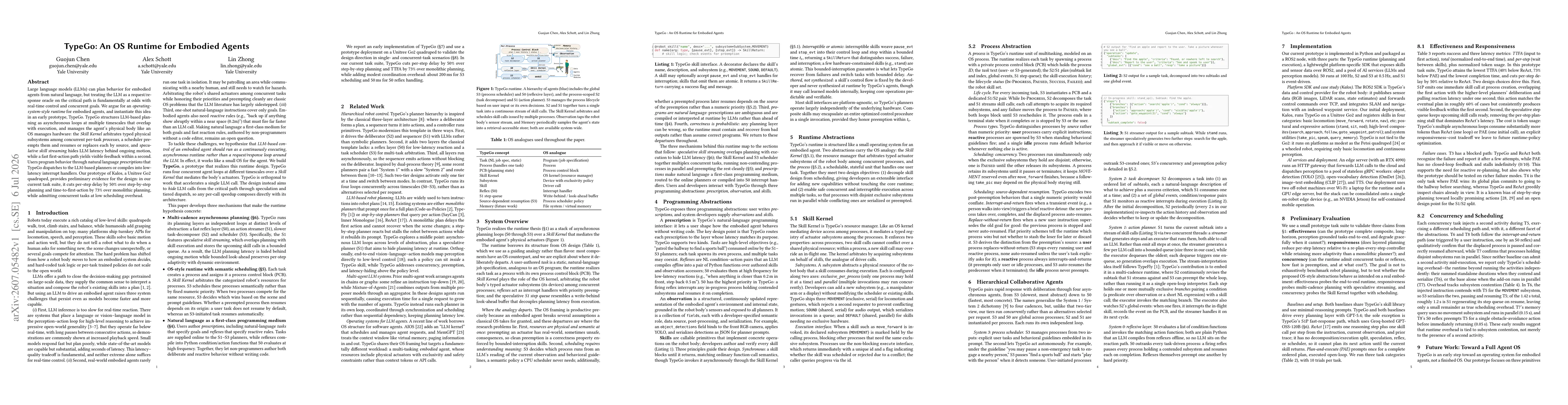 Thumbnail for TypeGo: An OS Runtime for Embodied Agents