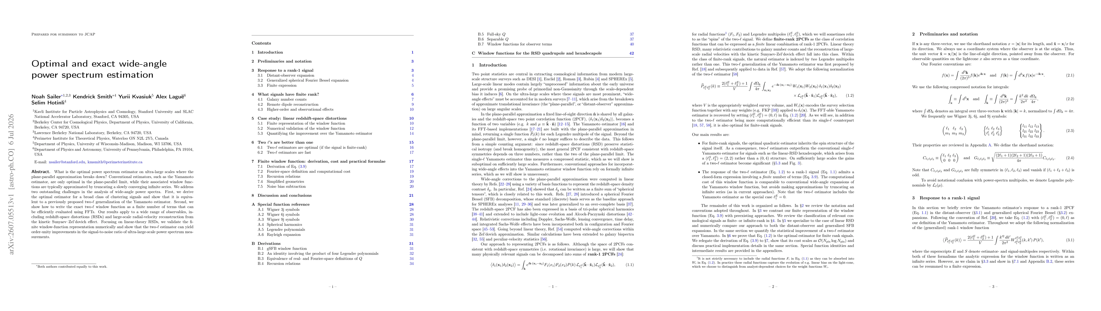 Thumbnail for Optimal and exact wide-angle power spectrum estimation