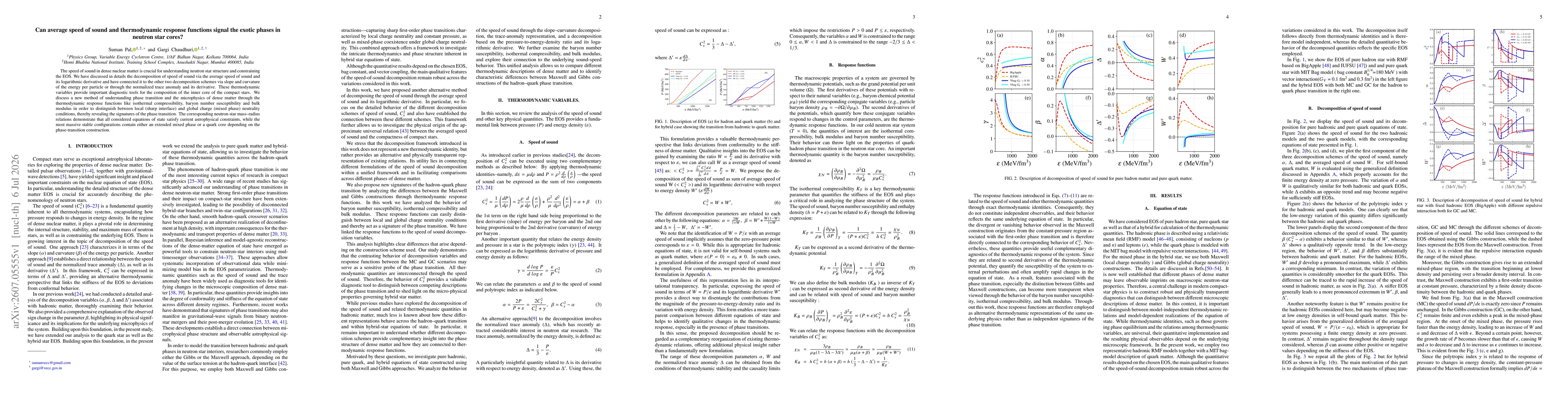 Thumbnail for Can average speed of sound and thermodynamic response functions signal the exotic phases in neutron star cores?
