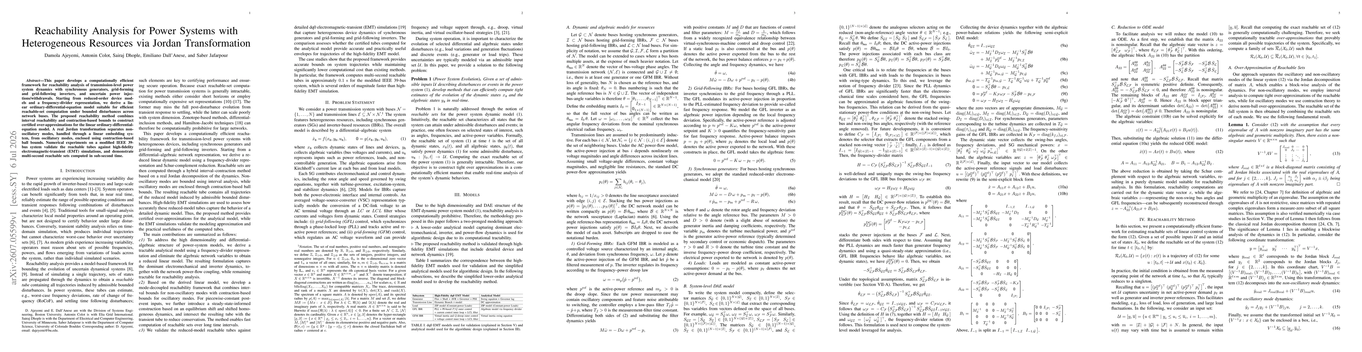 Thumbnail for Reachability Analysis for Power Systems with Heterogeneous Resources via Jordan Transformation