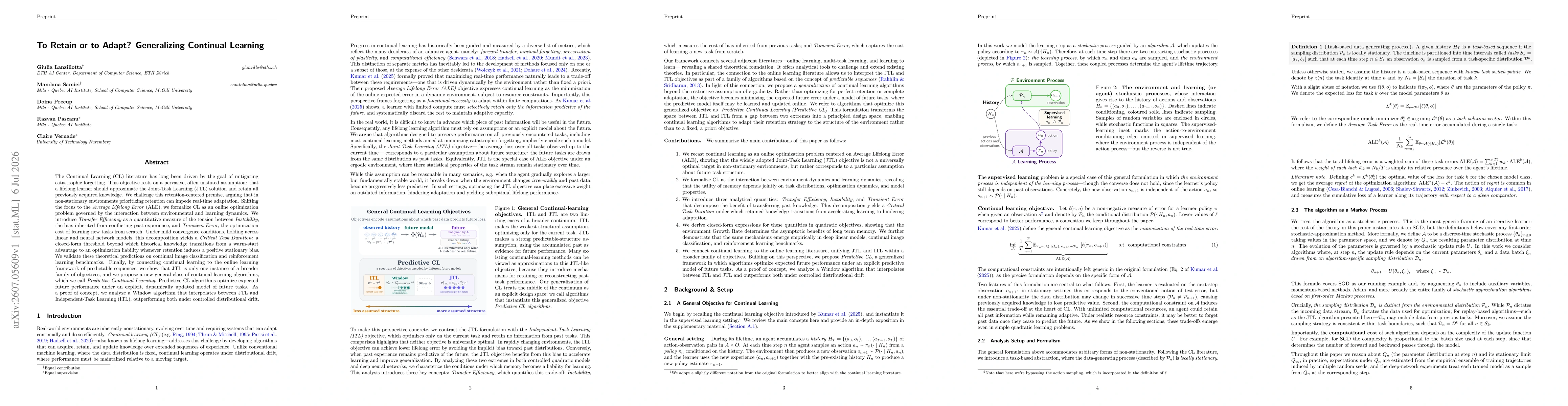 Thumbnail for To Retain or to Adapt? Generalizing Continual Learning