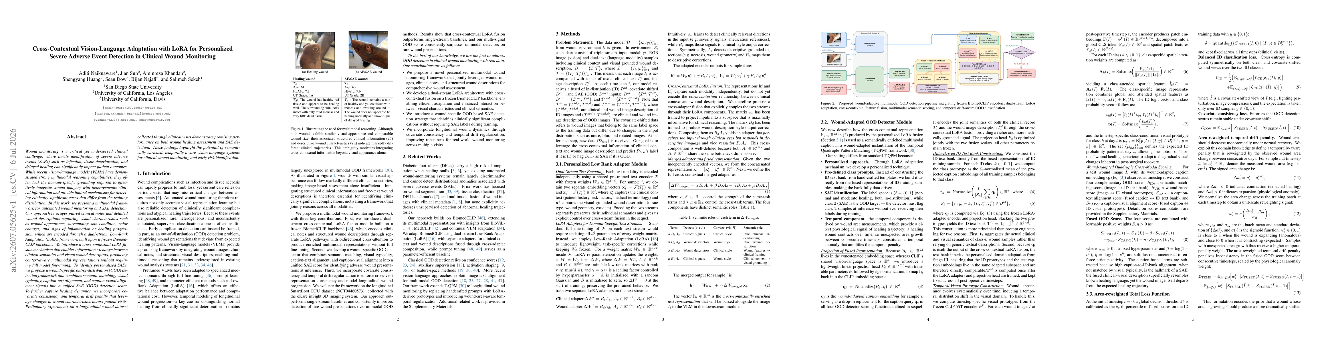 Thumbnail for Cross-Contextual Vision-Language Adaptation with LoRA for Personalized Severe Adverse Event Detection in Clinical Wound Monitoring