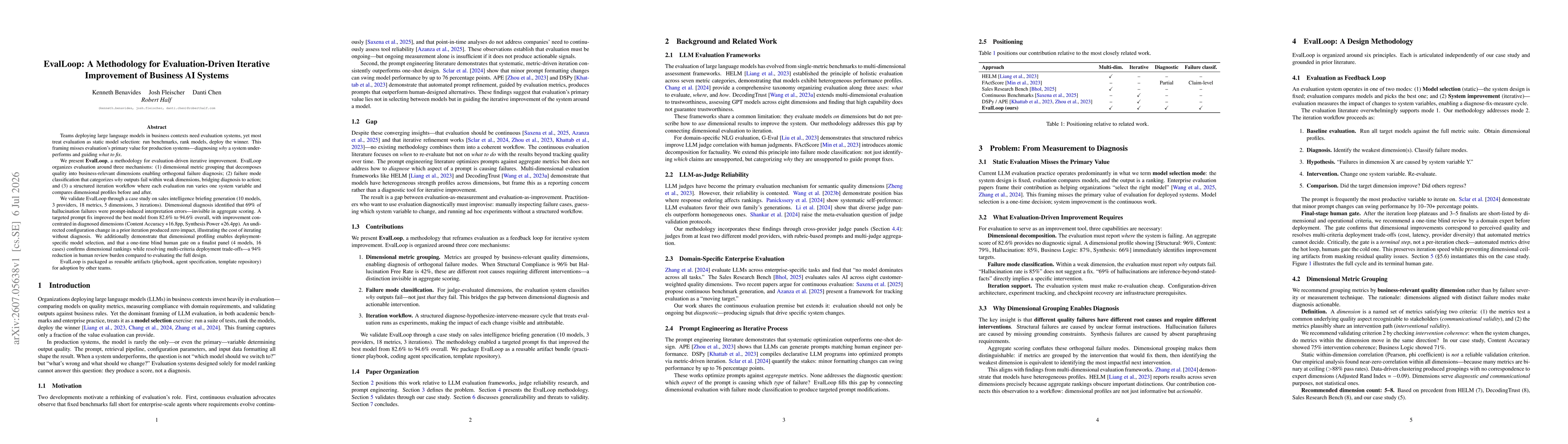 Thumbnail for EvalLoop: A Methodology for Evaluation-Driven Iterative Improvement of Business AI Systems