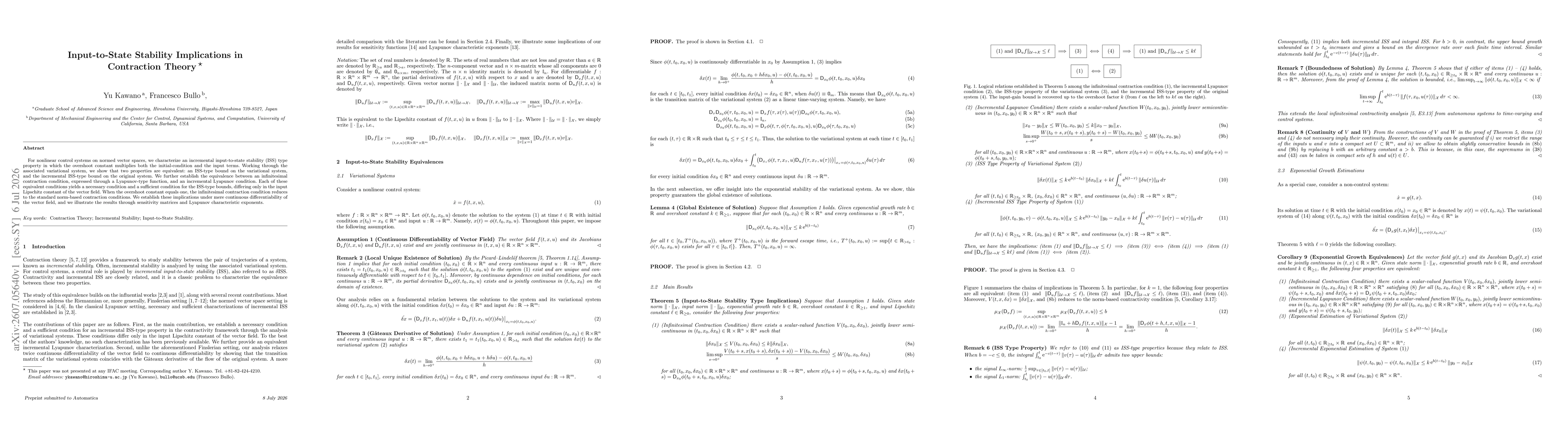 Thumbnail for Input-to-State Stability Implications in Contraction Theory