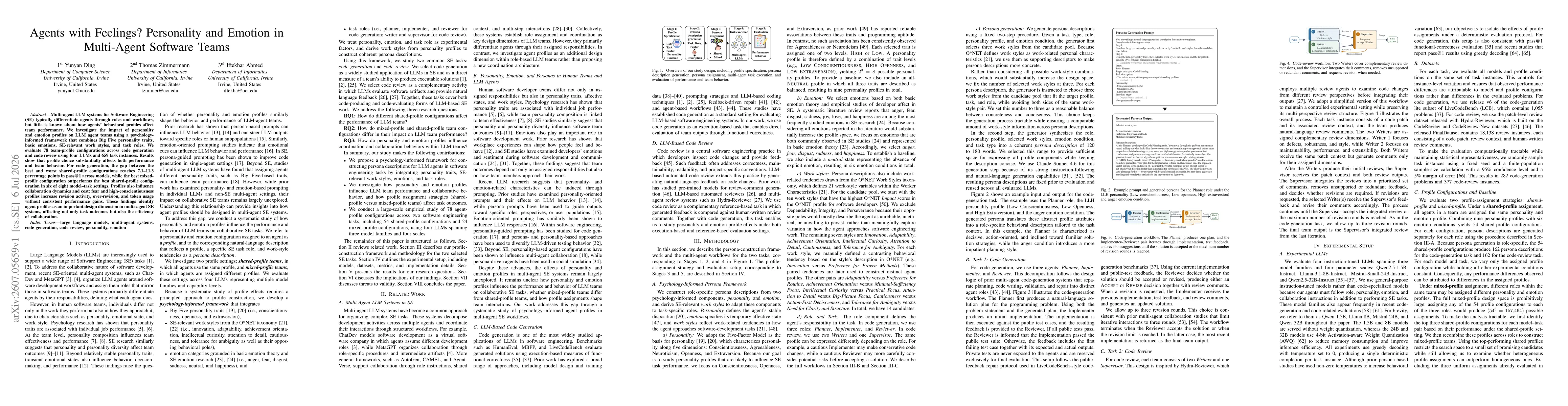 Thumbnail for Agents with Feelings? Personality and Emotion in Multi-Agent Software Teams