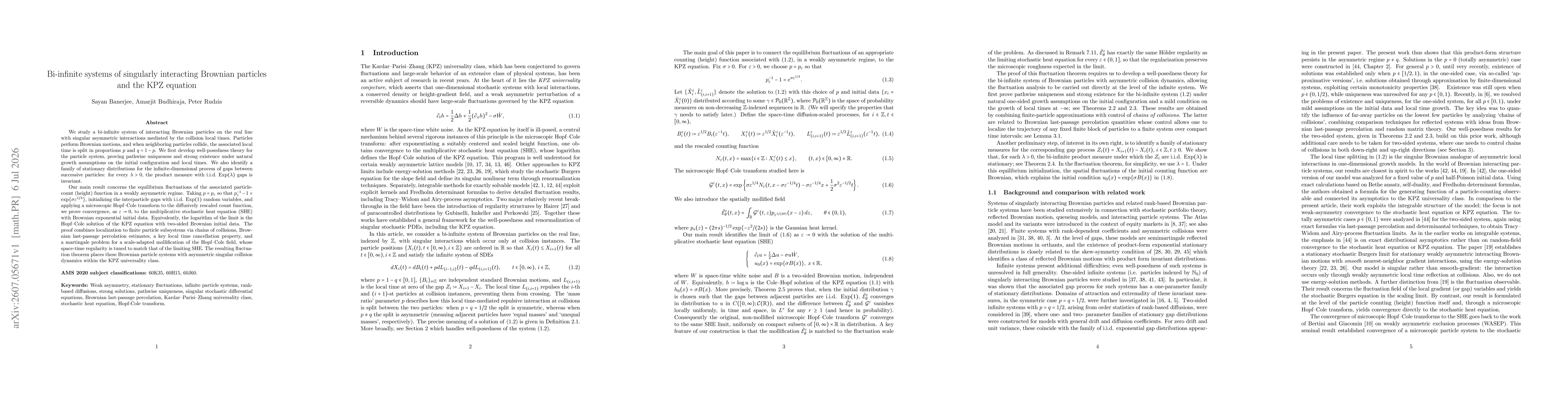 Thumbnail for Bi-infinite systems of singularly interacting Brownian particles and the KPZ equation