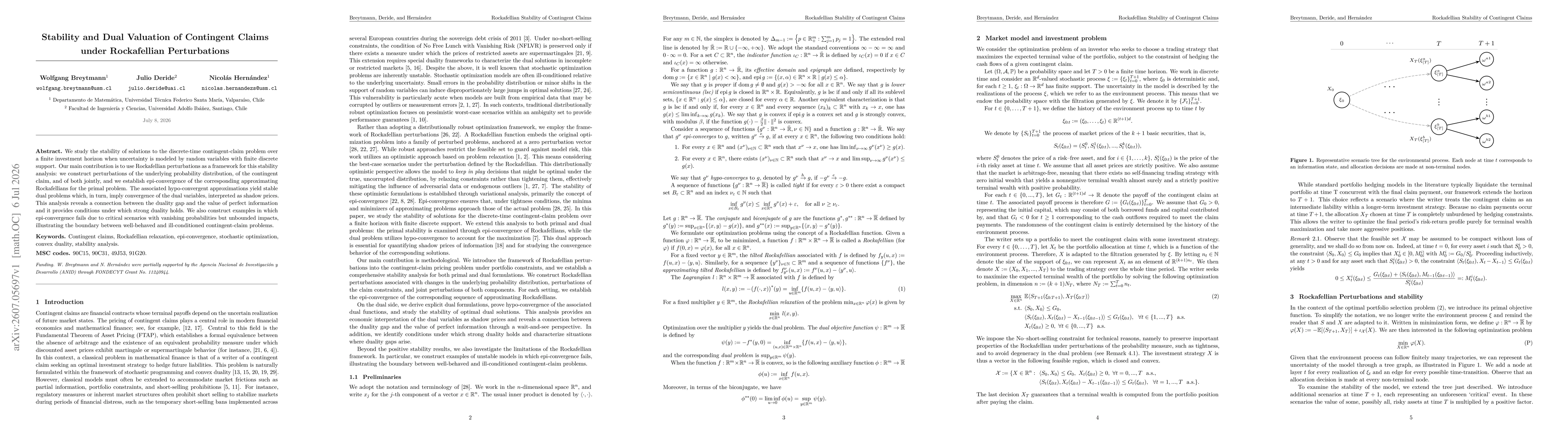 Thumbnail for Stability and Dual Valuation of Contingent Claims under Rockafellian Perturbations