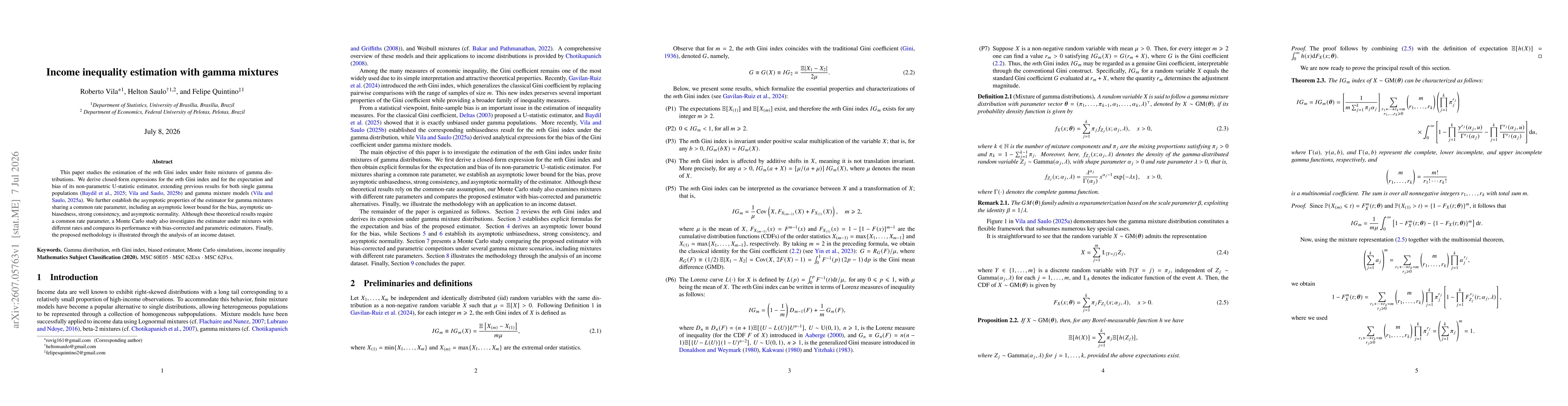 Thumbnail for Income inequality estimation with gamma mixtures