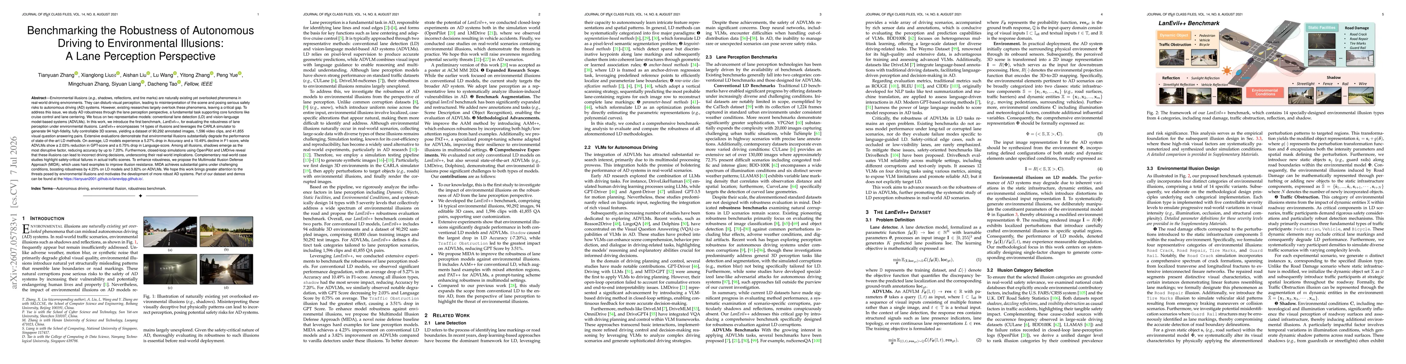 Thumbnail for Benchmarking the Robustness of Autonomous Driving to Environmental Illusions: A Lane Perception Perspective