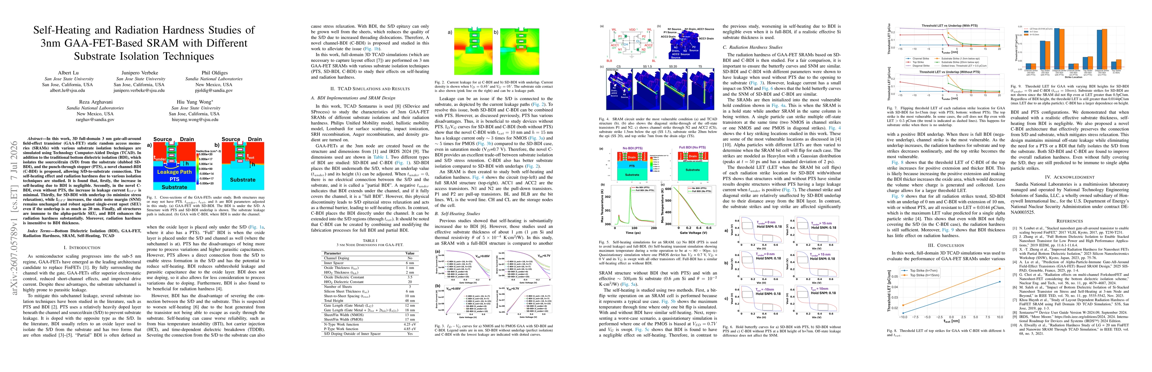 Thumbnail for Self-Heating and Radiation Hardness Studies of 3nm GAA-FET-Based SRAM with Different Substrate Isolation Techniques