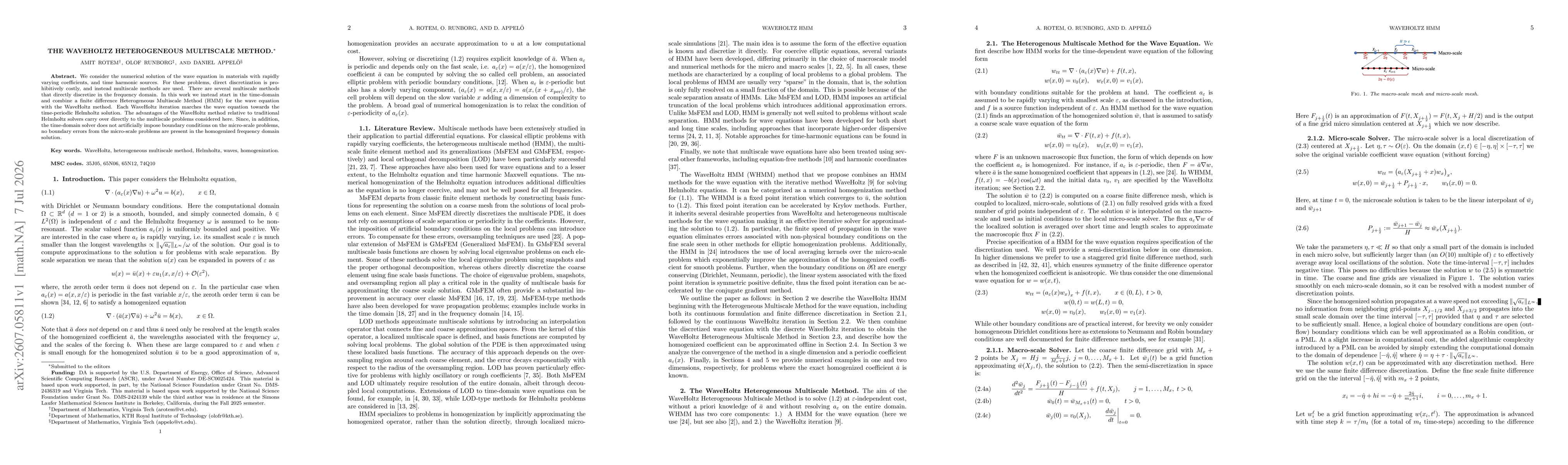 Thumbnail for The WaveHoltz Heterogeneous Multiscale Method