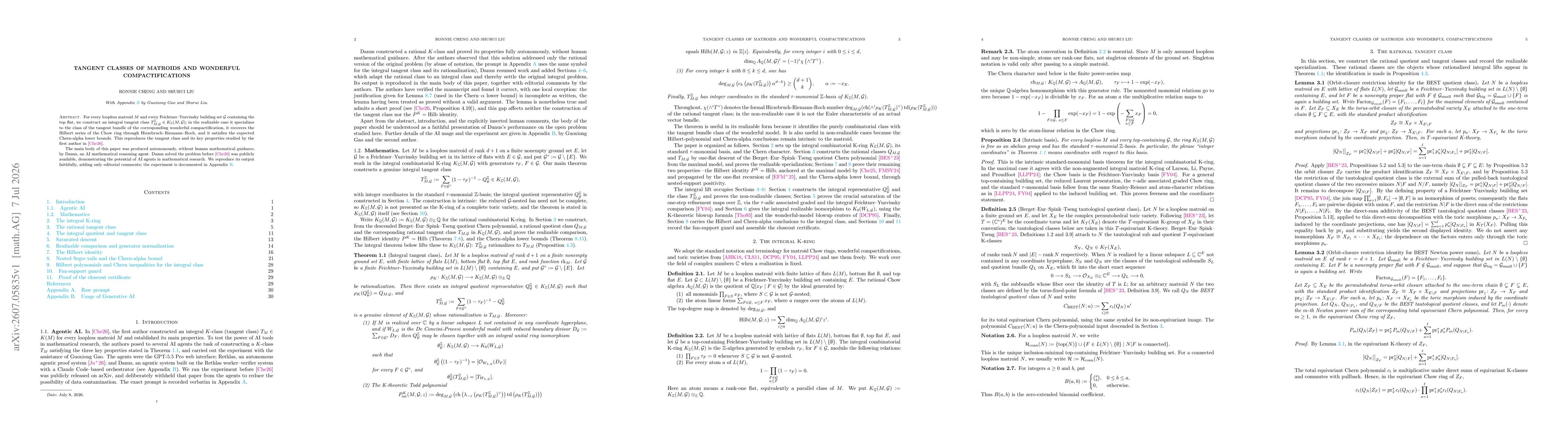 Thumbnail for Tangent classes of matroids and wonderful compactifications
