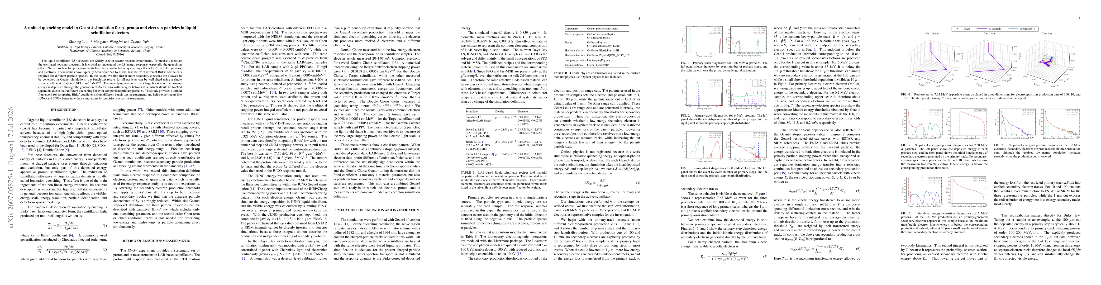 Thumbnail for A unified quenching model in Geant 4 simulation for $α$, proton and electron particles in liquid scintillator detectors