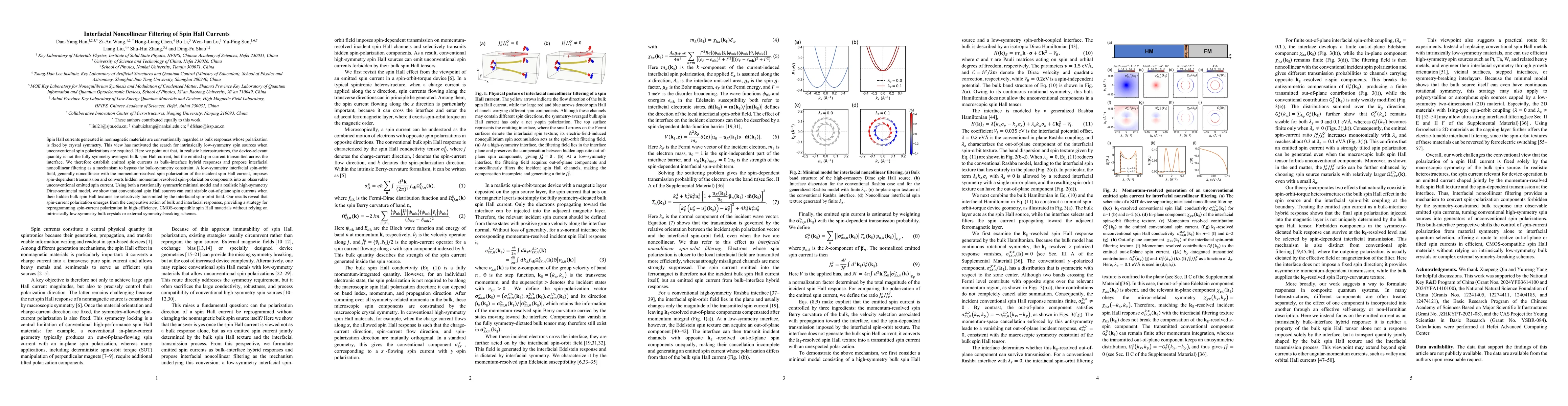 Thumbnail for Interfacial Noncollinear Filtering of Spin Hall Currents