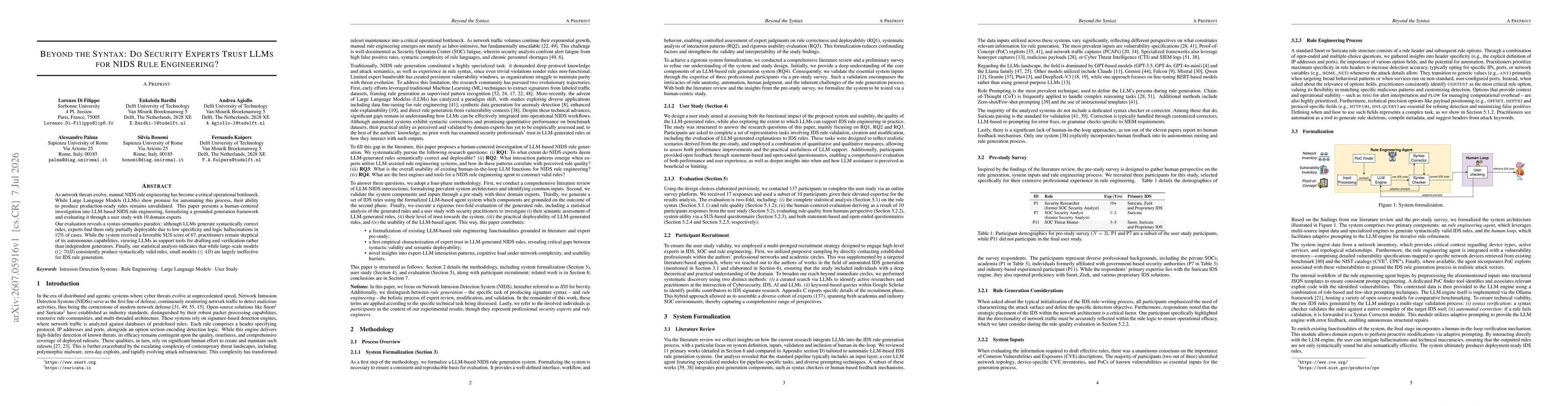 Thumbnail for Beyond the Syntax: Do Security Experts Trust LLMs for NIDS Rule Engineering?