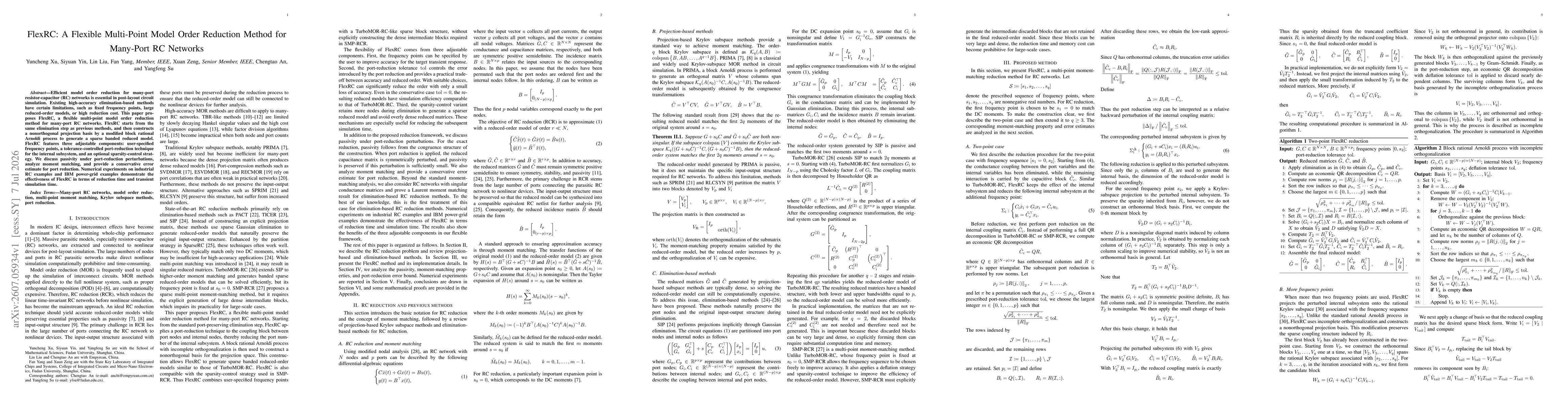 Thumbnail for FlexRC: A Flexible Multi-Point Model Order Reduction Method for Many-Port RC Networks