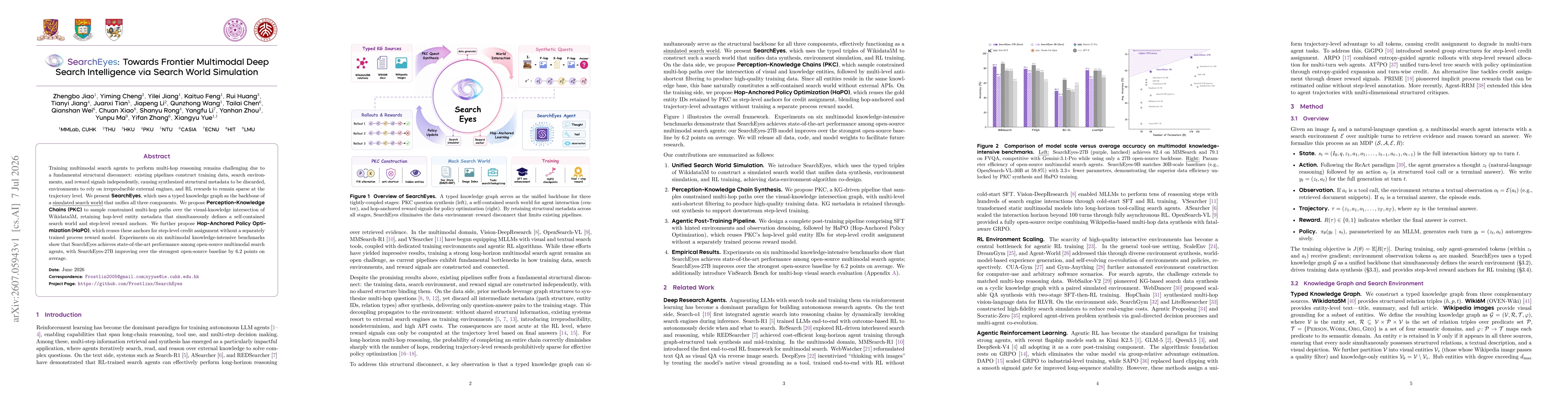 Thumbnail for SearchEyes: Towards Frontier Multimodal Deep Search Intelligence via Search World Simulation