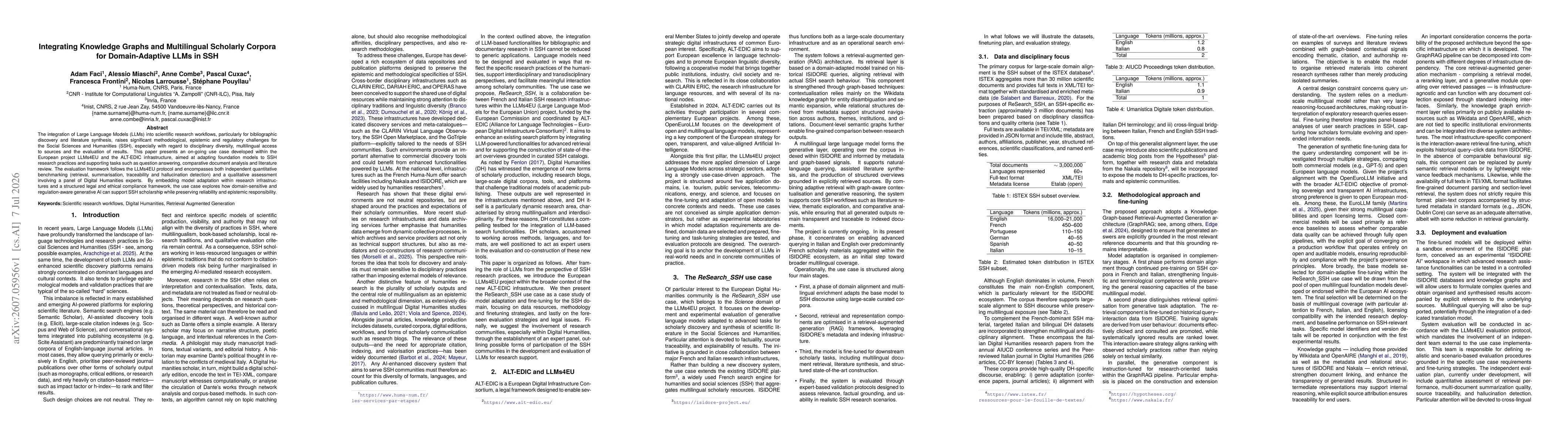 Thumbnail for Integrating knowledge graphs and multilingual scholarly corpora for domain-adaptive LLMs in SSH