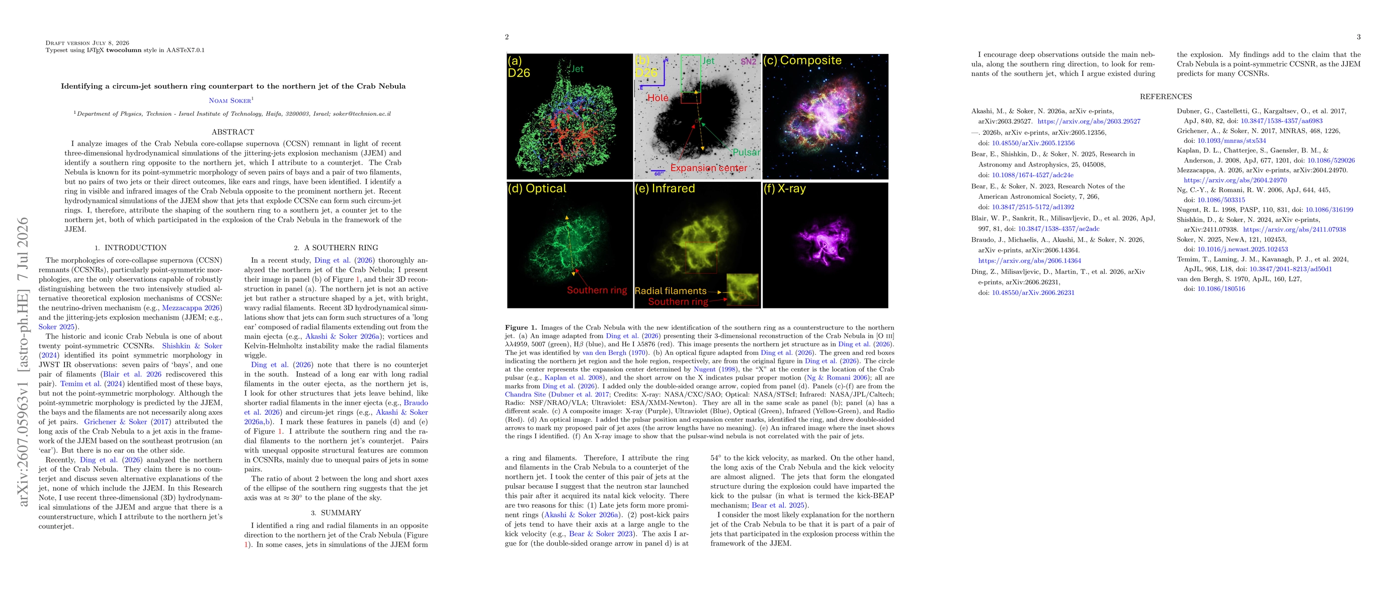 Thumbnail for Identifying a circum-jet southern ring counterpart to the northern jet of the Crab Nebula