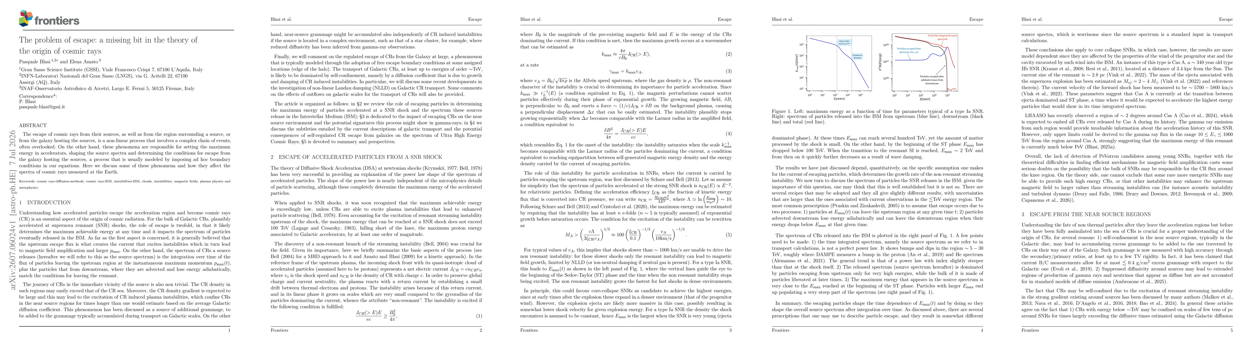 Thumbnail for The problem of escape: a missing bit in the theory of the origin of cosmic rays