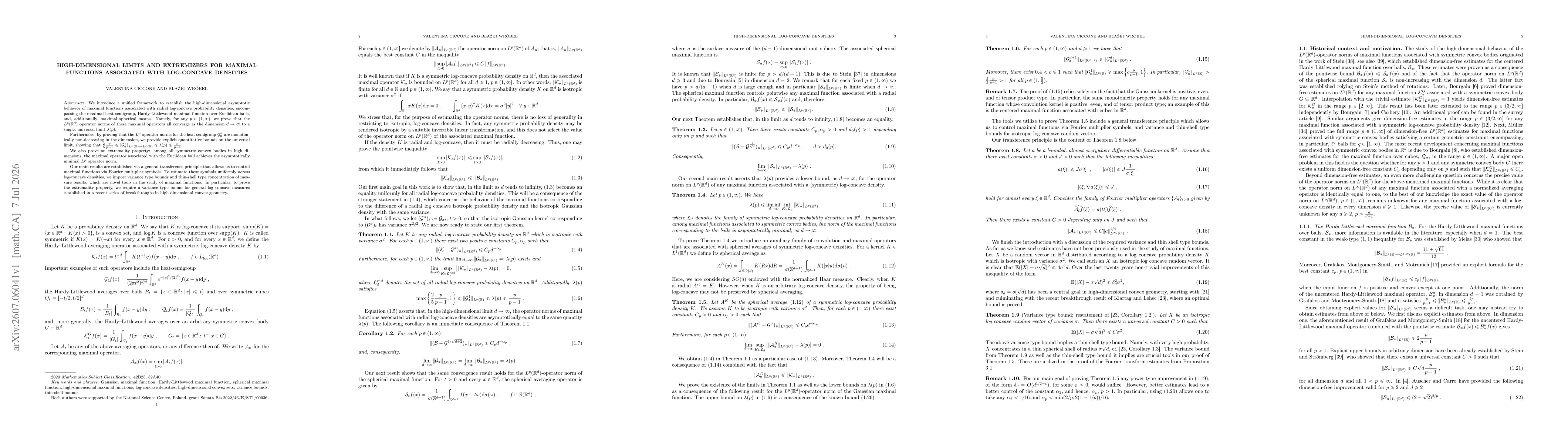 Thumbnail for High-dimensional limits and extremizers for maximal functions associated with log-concave densities