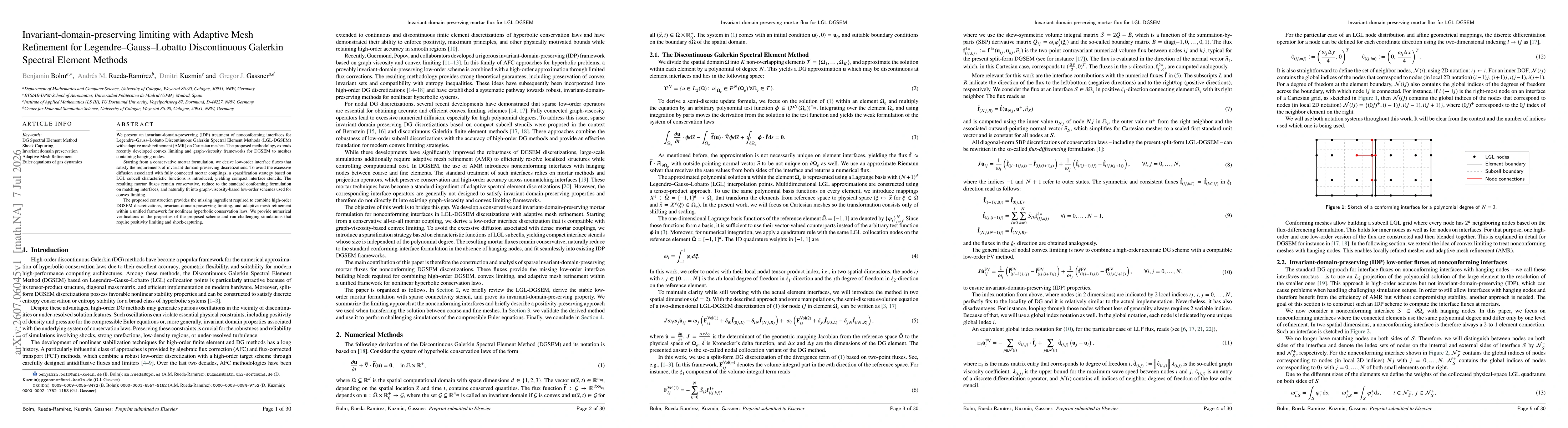 Thumbnail for Invariant-domain-preserving limiting with Adaptive Mesh Refinement for Legendre-Gauss-Lobatto Discontinuous Galerkin Spectral Element Methods