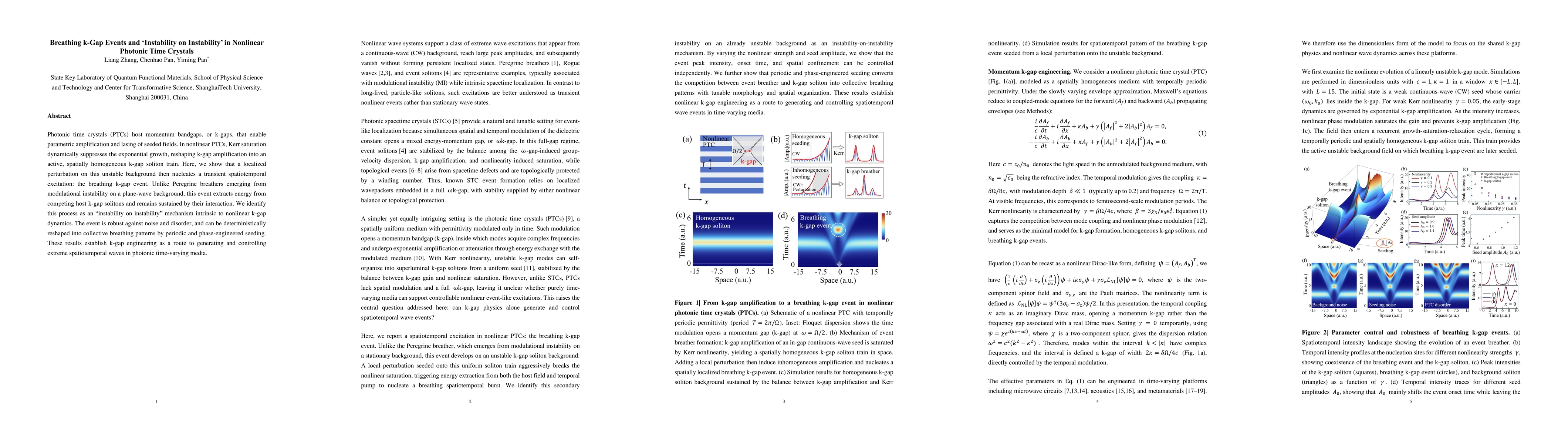 Thumbnail for Breathing k-Gap Events and Instability on Instability in Nonlinear Photonic Time Crystals
