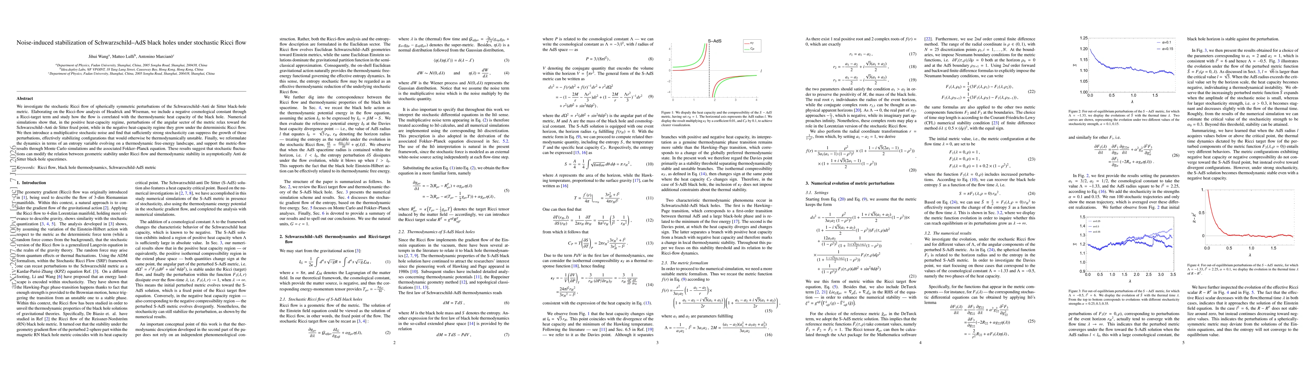 Thumbnail for Noise-induced stabilization of Schwarzschild--AdS black holes under stochastic Ricci flow