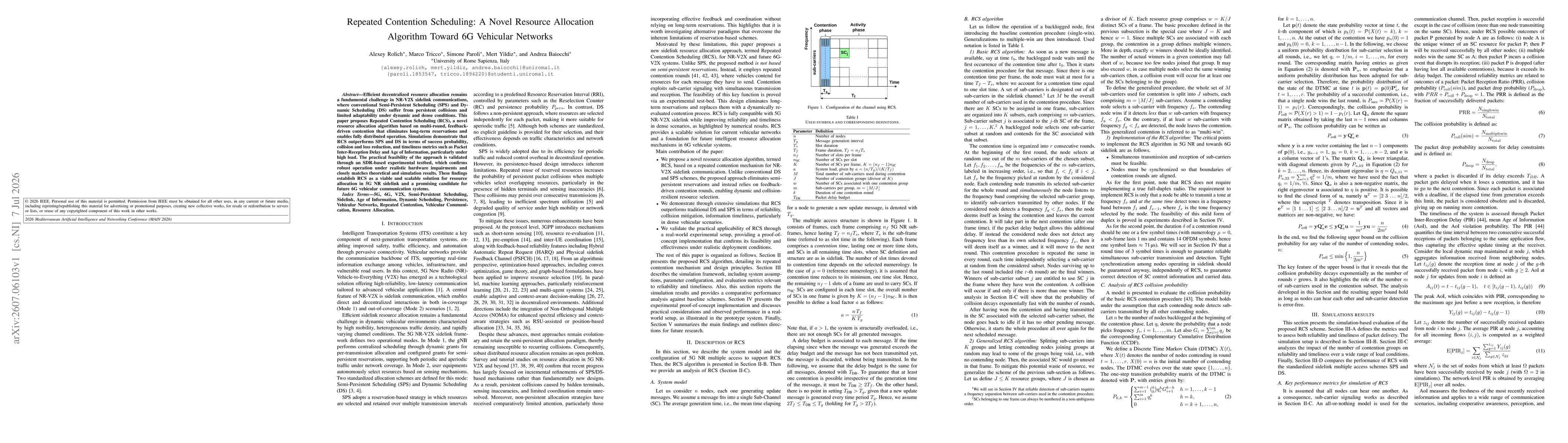 Thumbnail for Repeated Contention Scheduling: A Novel Resource Allocation Algorithm Toward 6G Vehicular Networks