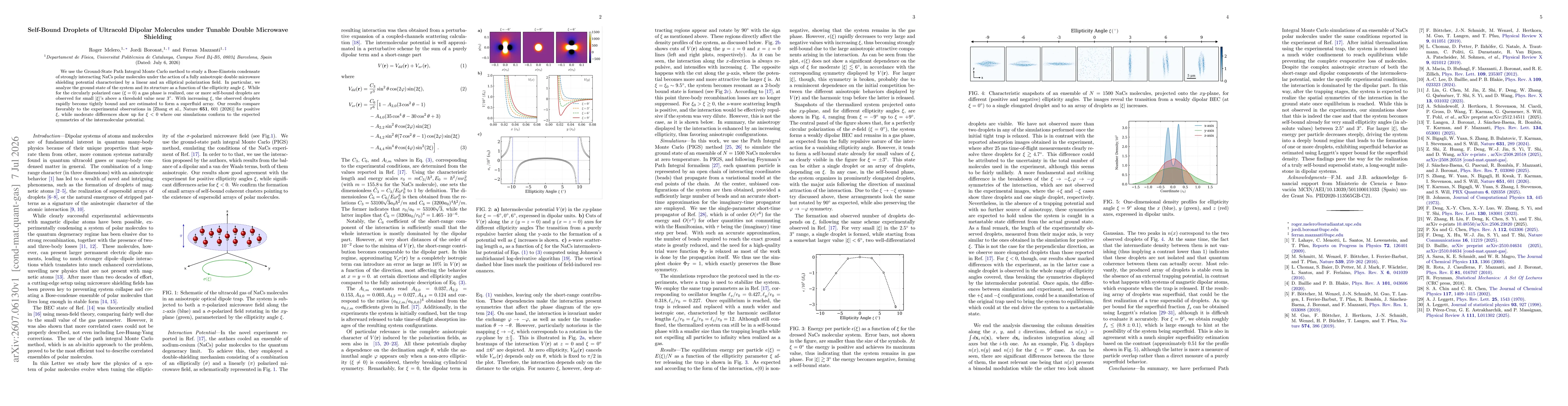 Thumbnail for Self-Bound Droplets of Ultracold Dipolar Molecules under Tunable Double Microwave Shielding
