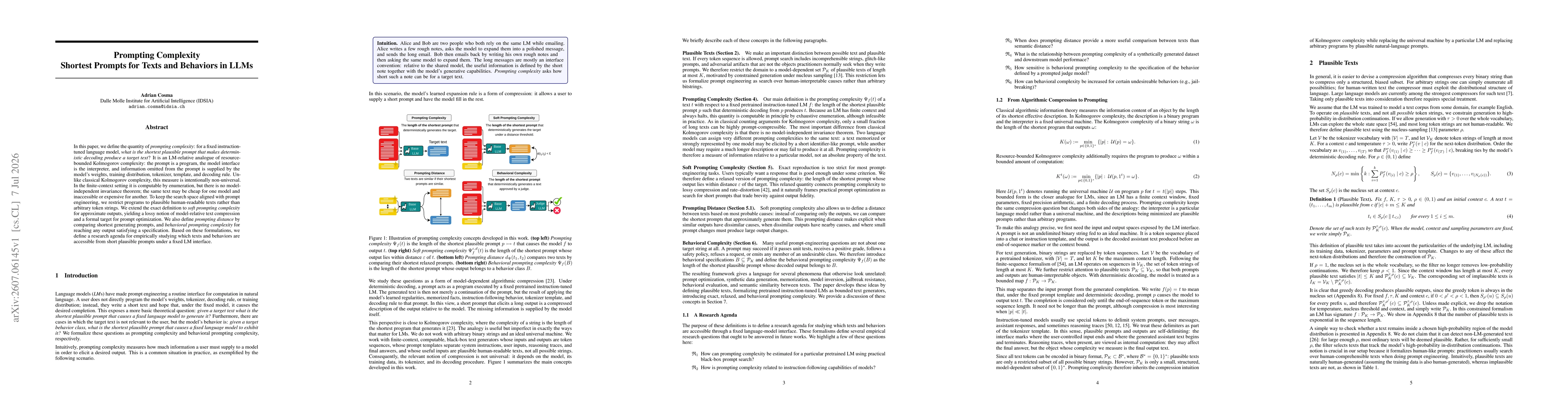 Thumbnail for Prompting Complexity: Shortest Prompts for Texts and Behaviors in LLMs