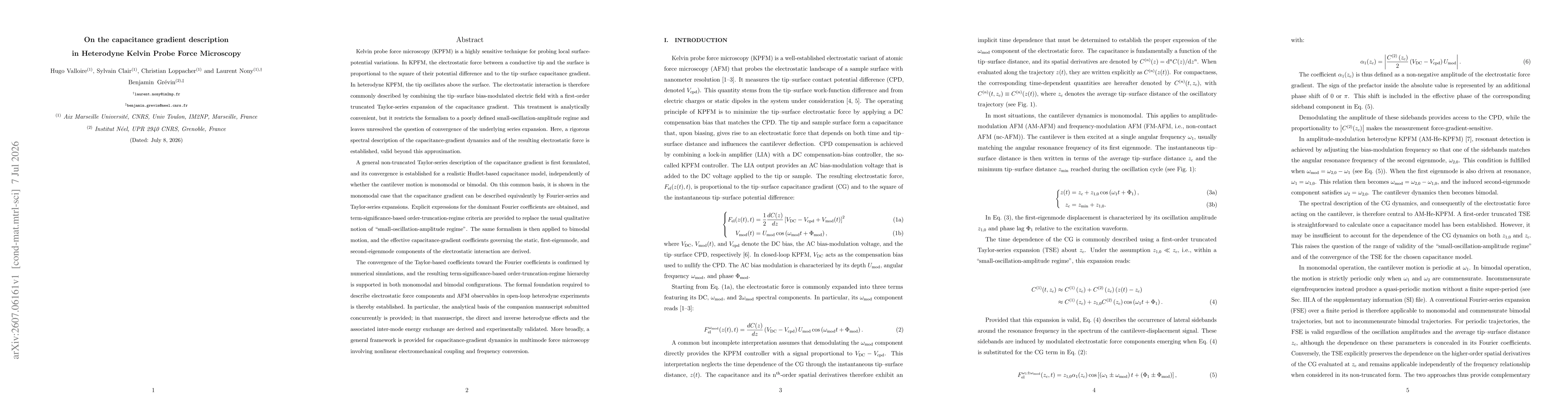 Thumbnail for On the capacitance gradient description in Heterodyne Kelvin Probe Force Microscopy