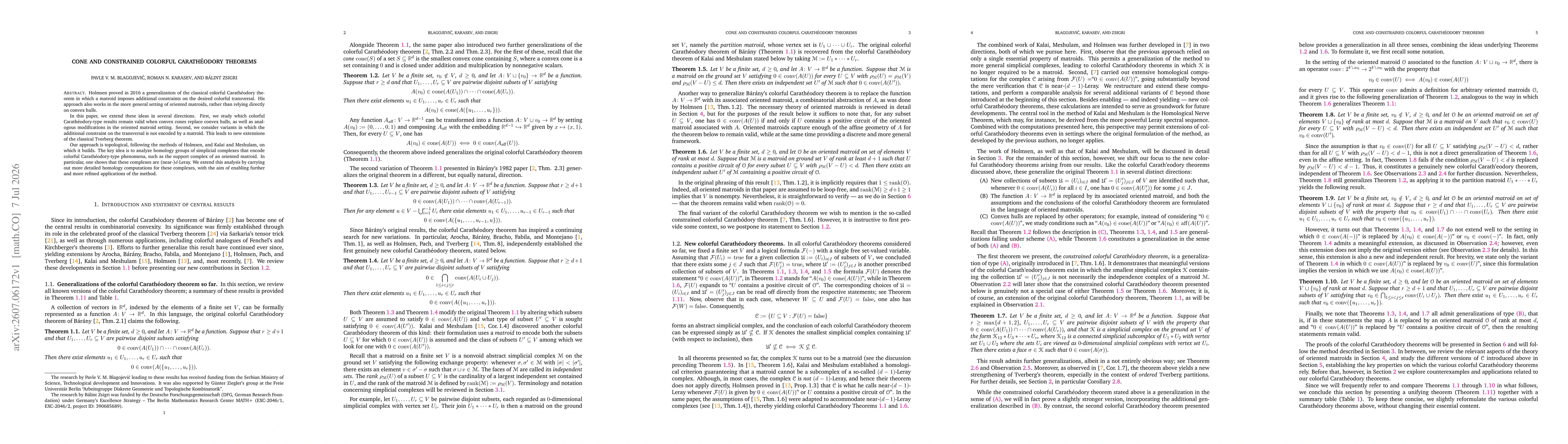 Thumbnail for Cone and constrained colorful Carathéodory Theorems