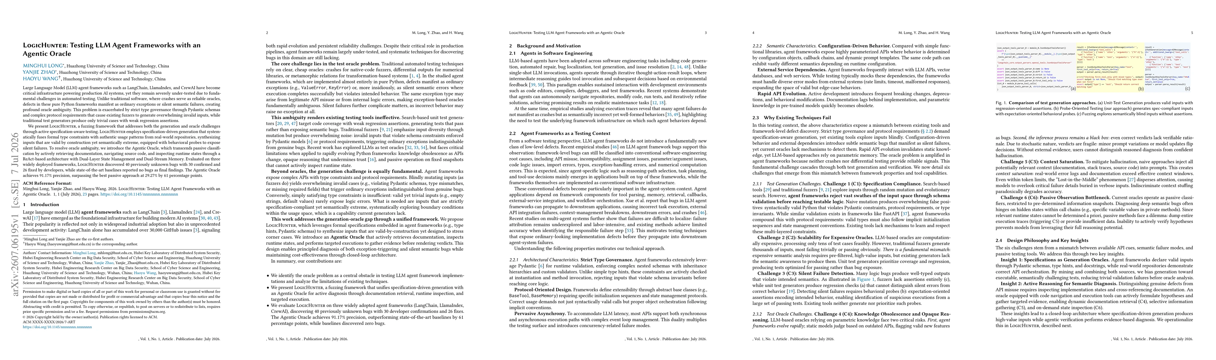 Thumbnail for LogicHunter: Testing LLM Agent Frameworks with an Agentic Oracle