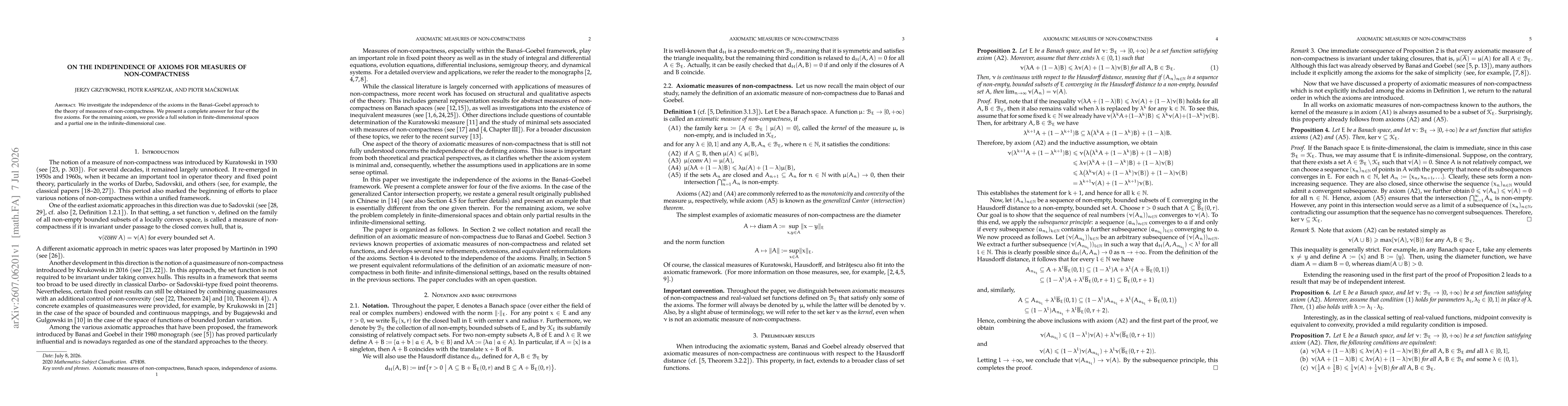Thumbnail for On the independence of axioms for measures of non-compactness