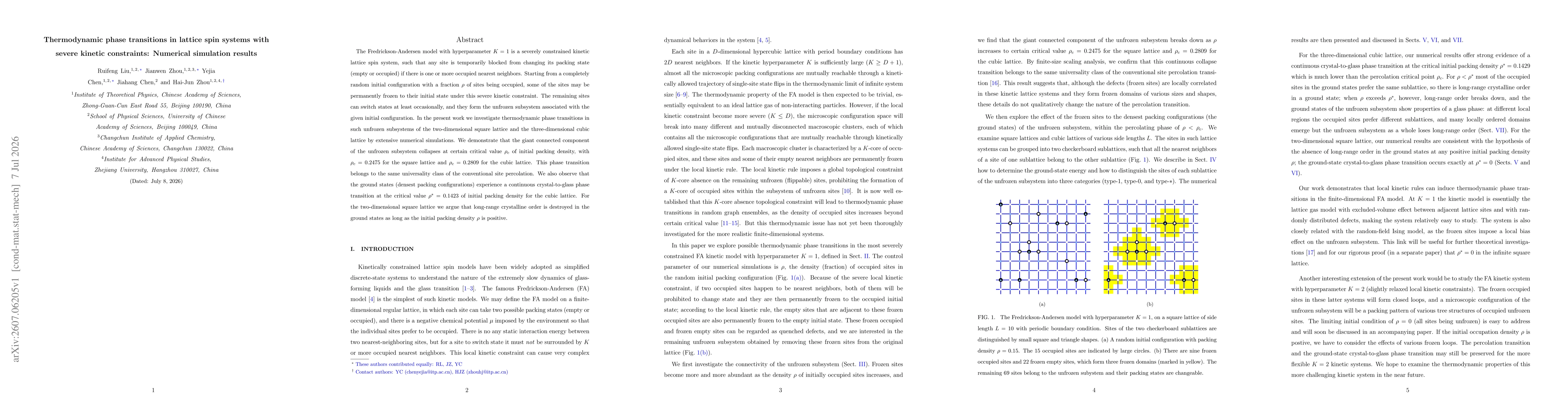 Thumbnail for Thermodynamic phase transitions in lattice spin systems with severe kinetic constraints: Numerical simulation results