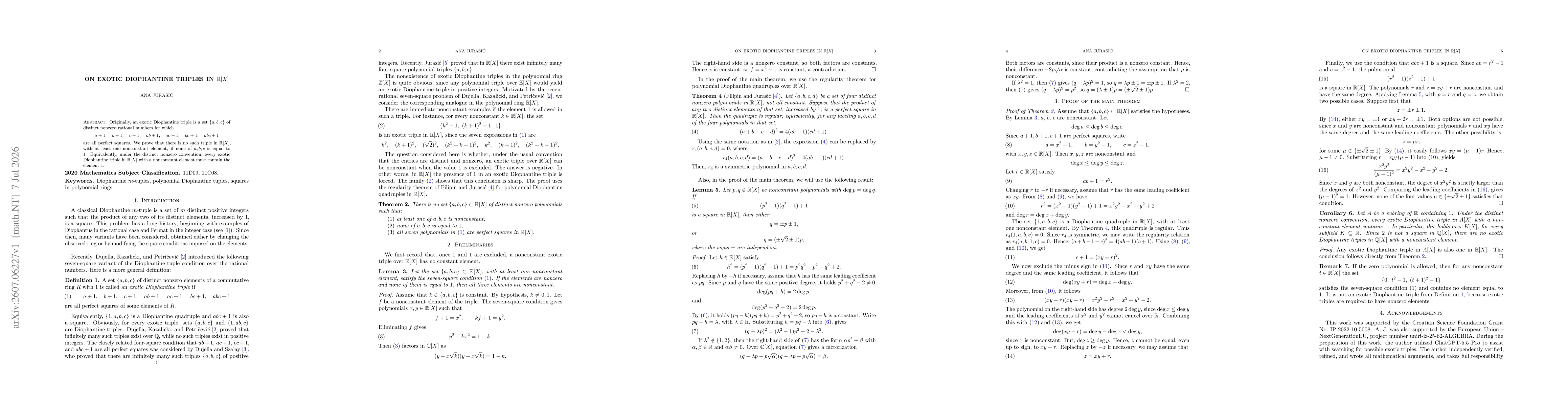 Thumbnail for On exotic Diophantine triples in $\mathbb{R}[X]$