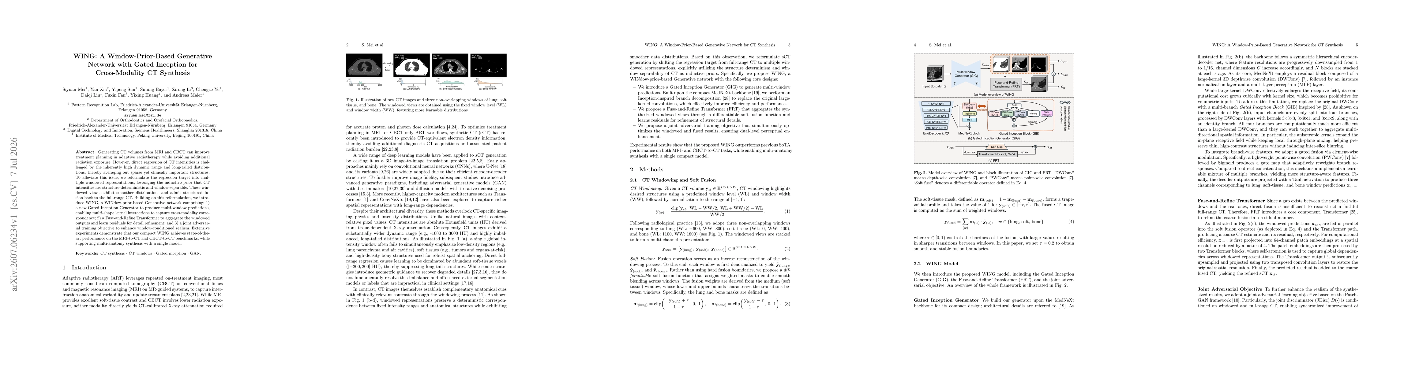 Thumbnail for WING: A Window-Prior-Based Generative Network with Gated Inception for Cross-Modality CT Synthesis