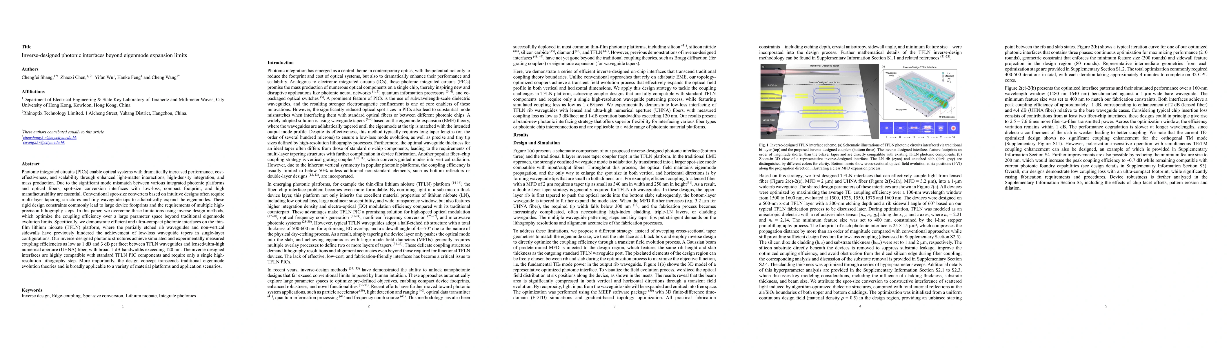 Thumbnail for Inverse-designed photonic interfaces beyond eigenmode expansion limits