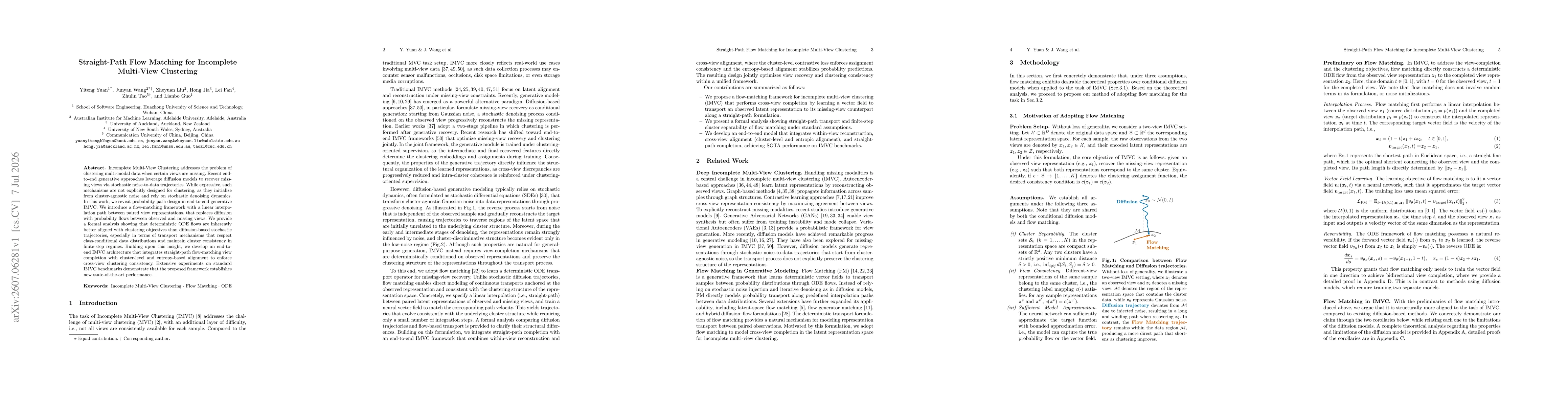 Thumbnail for Straight-Path Flow Matching for Incomplete Multi-View Clustering