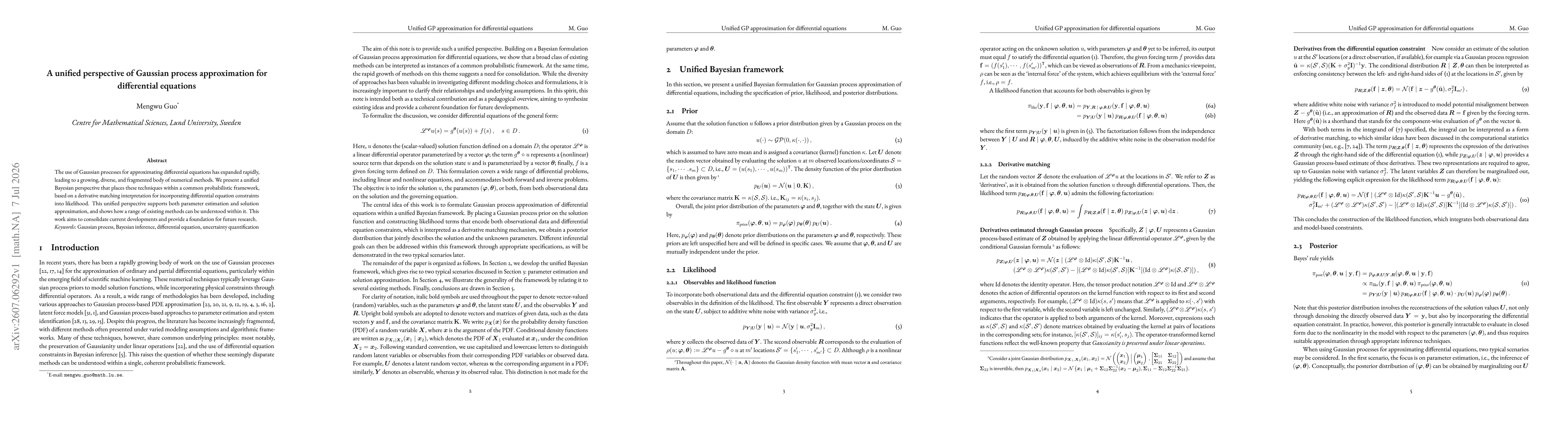 Thumbnail for A unified perspective of Gaussian process approximation for differential equations