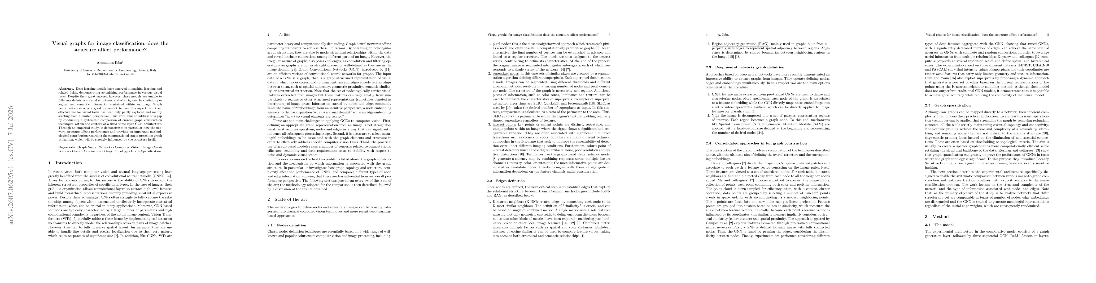Thumbnail for Visual graphs for image classification: does the structure affect performance?