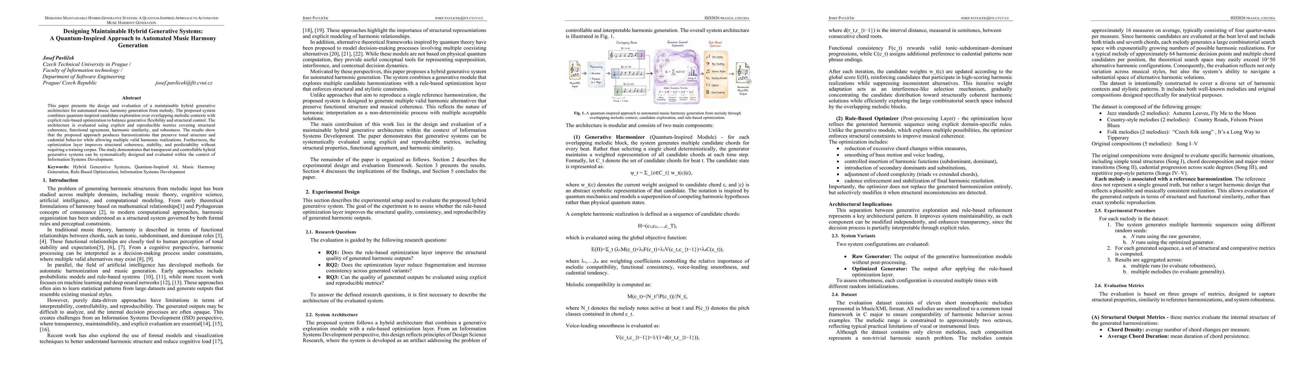 Thumbnail for Designing Maintainable Hybrid Generative Systems: A Quantum-Inspired Approach to Automated Music Harmony Generation