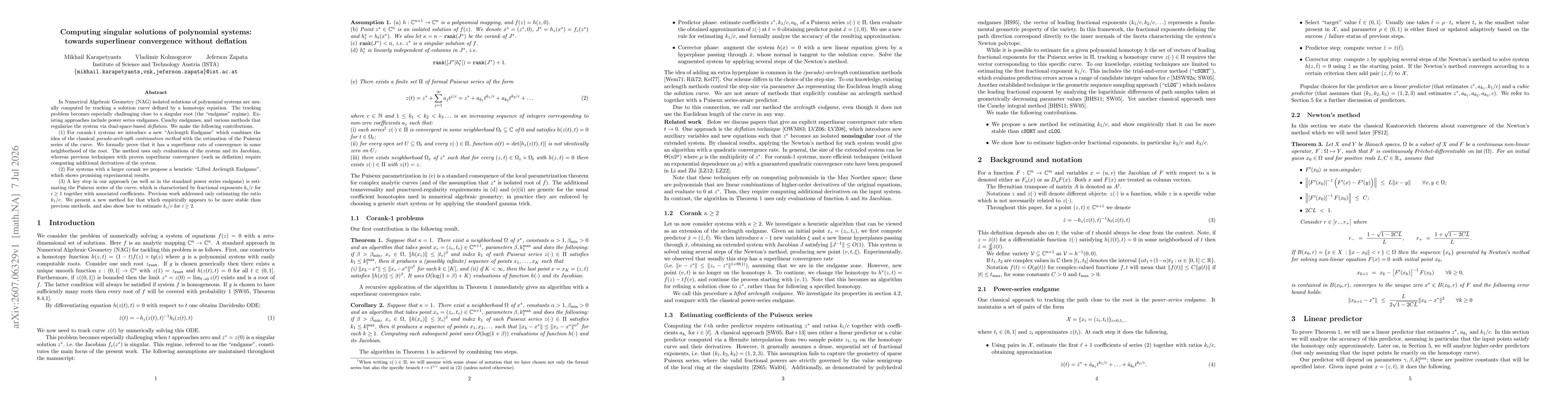 Thumbnail for Computing singular solutions of polynomial systems: towards superlinear convergence without deflation